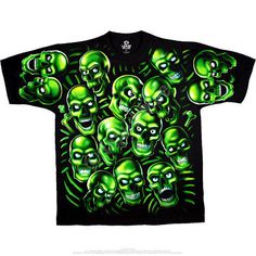 Great shopping ideas for JUICY J STAY FLY-SKULL PILE-GLOW NDARK-T-SHIRT S-M-L-XL-2X- Authentic, Licensed, men clothing Juicy J, Vintage Jean Shorts, Blue Skulls, Dark Ink, Skull Tee, Green T Shirt, Skull Shirts, Skull Tshirt, Green Tshirt