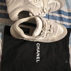 Has Stained As Is Shoes Chanel, Chanel White, Chanel Shoes, Sneakers White, Athletic Shoes, Dust Bag, Color White, Chanel, Womens Sizes