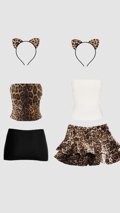 two pieces of clothing with leopard print on them