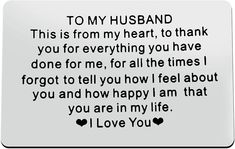 a white square sign with the words to my husband and i love you on it