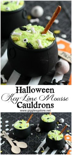 halloween key lime mouse cauldrons recipe with text overlay