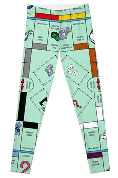 the leggings are designed to look like a board game