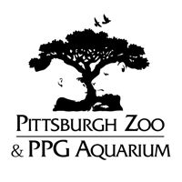 the pittsburgh zoo logo with two men under a tree