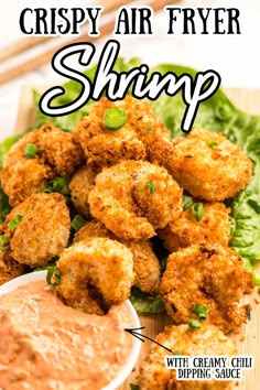 crispy air fryer shrimp with creamy dipping sauce