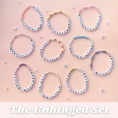 the unhinged set includes bracelets and beads