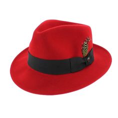 PRICES MAY VARY. Approx. 4"crown, Approx. 2 3/8" snap brim Made of: 100% wool Cotton sweatband Grosgrain ribbon hatband, Removable side feather Removable JAXON logo pin, Unlined Please Note: Pachucos run large S = 7 1/4 (RED) M = 7 3/8 L = 7 1/2 XL = 7 3/4 XXL = 8 The Pachuco Fedora is crushable, packable, and water resistant. Classic Adjustable Costume Hats And Headpieces For Winter, Adjustable Fur Felt Hat For Kentucky Derby, Classic Fedora Costume Hat For Winter, Winter Fedora Hat For Town, Wool Brimmed Top Hat For Kentucky Derby, Classic Short Brim Costume Hat For Winter, Classic Short Brim Winter Costume Hat, Classic Red Hat With Flat Bill, Western Wool Fedora With Flat Bill