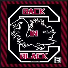 the back in black logo is shown on a red and black striped background with an image of a dog's head