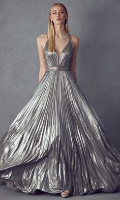 Metallic Prom Dresses, Silver Prom Dress, Cutout Gown, A Line Prom Dress, A Line Prom Dresses, Royal Blue Dresses, Metallic Dress, Long Prom Dress, Evening Dresses Prom