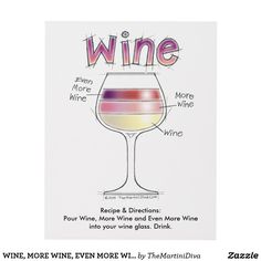 a wine glass with the words wine written on it and labeled in red, white, and blue