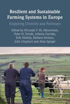 the cover of resilint and sustainable farming systems in europe, with two people looking over a fence