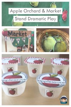 an apple orchard and market stand dramatic play for kids to learn how to make apples