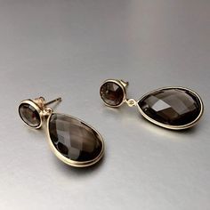 Nimu Earrings With Smoky Quartz Luxury Gold Smoky Quartz Jewelry, Elegant Smoky Quartz Jewelry For Formal Occasions, Elegant Faceted Smoky Quartz Jewelry, Elegant Brown Crystal Earrings Gift, Dreamy Jewelry, Casual Pieces, Popular Earrings, Tree Of Life Earrings, Jewelry Photoshoot