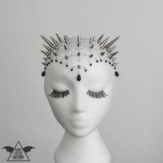 Punk Headband For Costume Party, Punk Style Headband For Costume Party, Punk Style Party Headband, Punk Crown Headpiece For Festival, Punk Crown Style Festival Headpiece, Punk Style Crown Headpiece For Festivals, Leather Mask, Witchy Fashion, Costume Hats