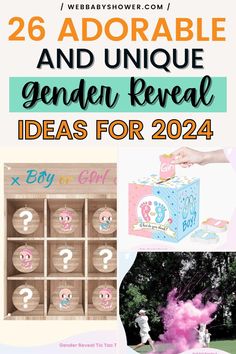 an image of gender reveal ideas for the year to be released by baby showerers