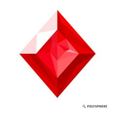 a red diamond on a white background with the words polypheree below it