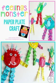 paper plate monster craft for kids to make