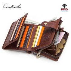 Get wallets with free return and fast delivery. This is a brand new genuine leather bifold wallet. Find products of Wallets with high quality at AliExpress. Enjoy ✓Free Shipping Worldwide! ✓Limited Time Sale ✓Easy Return. Leather Man Purse, Red Russian, Rosen Box, Black Russian, Vintage Wallet, Man Purse, Mens Chain Necklace, Short Wallet, Zipper Wallet