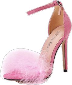 Trendy Pink High Heel Sandals, Trendy Pink Party Sandals, Pink Synthetic Heels For Party, Trendy Pink Open Toe Heels, Pink Open Toe Heels For Summer, Pink Ankle Strap Sandals For Party, Pink Synthetic Sandals For Party, Pink Round Toe Sandals For Party, Party Fish Mouth Synthetic Sandals