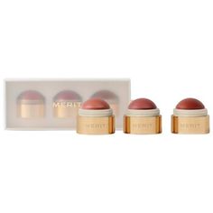 Mini Flush Balm Cream Blush Trio Set - MERIT | Sephora Merit Beauty, Xmas Wishes, Cosmetic Sets, Beauty Studio, Cream Blush, Birthday Wishlist, Makeup Set, Summer Beauty, Beauty Sets