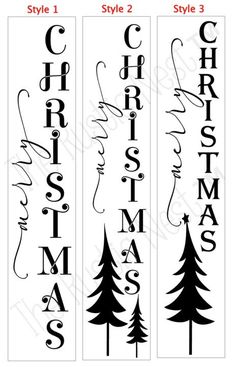 christmas font and tree decals