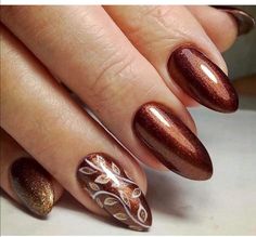 Blue Nails With Designs Nagel Pink, Trendy Nails Autumn, Autumn Acrylic Nails, October Nails Halloween, Nail Design Blue, Short Nail Design, Fall Nails Ideas