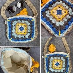 Bloom and Zip: Vintage Boho Style Granny Square Shoulder Bag - Etsy Rectangular Crochet Bag For Everyday, Rectangular Crochet Everyday Bag, Handmade Crochet Pouch Bag For Everyday Use, Handmade Crochet Pouch Bag For Daily Use, Crochet Shoulder Bag As Gift, Rectangular Crochet Yarn Bag For Everyday Use, Hand Knitted Pouch Shoulder Bag, Hand Knitted Pouch Shoulder Bag For Daily Use, Rectangular Yarn Crochet Bag For Daily Use