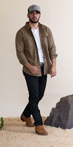 Western Business Casual Men, Rustic Outfit For Men, Casual Western Outfits Mens, Nashville Attire, Stockholm Style Men, Country Outfits Men, Western Outfits For Men, Country Outfits For Men, Old Man Outfit