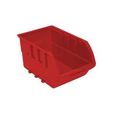 a red plastic storage container on a white background