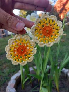 I made this beautiful yellow flower earring. Bohemian Yellow Flower Earrings With Ear Wire, Handmade Yellow Jewelry For Summer, Handmade Yellow Bohemian Flower Earrings, Bohemian Yellow Flower Earrings, Yellow Bohemian Flower Earrings For Pierced Ears, Yellow Bohemian Flower Earrings, Handmade Flower-shaped Earrings For Summer, Handmade Yellow Bohemian Earrings, Handmade Orange Flower Shaped Earrings