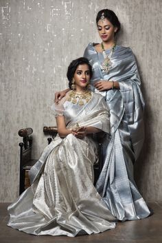 Rich And Classy, Goldie Locks, Grey Saree, Offbeat Bride, Silver Silk, Marketing Advertising, Kanjivaram Sarees, Kanchipuram Saree