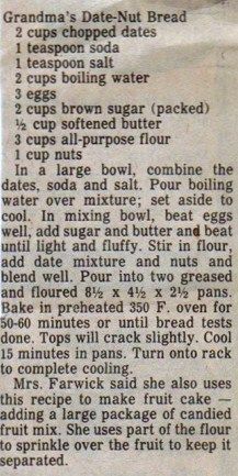 an old recipe is shown in the newspaper