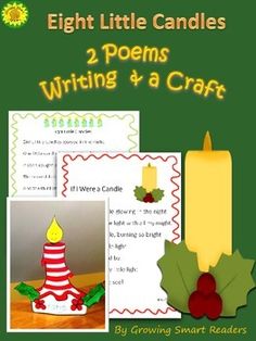 two poem writing and craft book with candles, holly wreaths and holly leaves on the cover