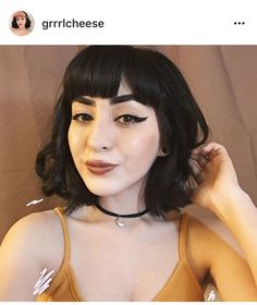 Grrrlcheese black bob cat eye Bob Cat, Ramona Flowers, Black Bob, Colored Hair, Hair Ideas, Cat Eye, Choker Necklace, Hair Color, Instagram Post