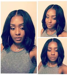 Sew In Bob Hairstyles, Trendy We Fryzurach, Cabello Afro Natural, Sew In Hairstyles, Quick Weave Hairstyles, Pelo Afro, Middle Part, Human Hair Lace Wigs, Sew In