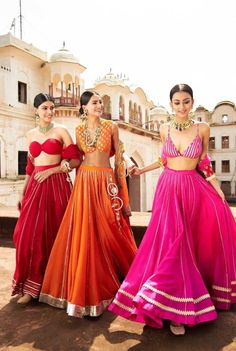 Godhbharai Outfit Indian, Bright Lehenga, Party Wear Lengha, Orange Lehenga, Lehenga Choli For Women, Choli For Women, Simple Lehenga, Indian Outfits Lehenga, Lengha Choli