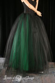 Gothic Floor length Adult tulle tutu skirt green black extra puffy petticoat five layer wedding bridal -You Choose Size  Sisters of the Moon Alt Photoshoot, Tulle Ideas, Adult Tutu Skirt, Sisters Of The Moon, Witch Clothes, Diy Tutu Dress, Diy Tutu, Period Dress, Dark Wedding