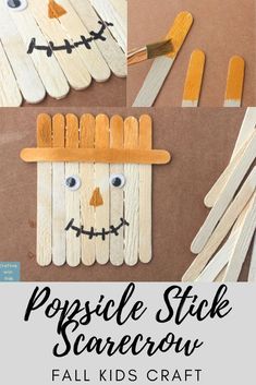 popsicle stick scarecrow craft for kids to make