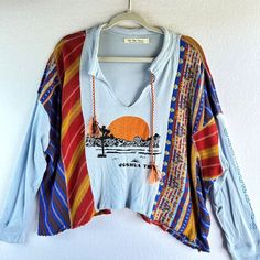 Features: Rare Free People We The Free Top Womens Small Boho Joshua Tree Slouchy Flawed Fair Used Condition - Signs Of Wear, Stains And Discoloration. Piling And Loose Threads. Sold As Is. Colors May Vary Slightly Due To Photo Lighting. Please See All Photos For Details. Length And Pit To Pit Approximate Measurements Provided. Key Words: Boho Floral Embroidered Worn In Distressed Casual Statement Piece Western Desert Free People Anthropologie 11/#0746/5 Size: Womens S Condition: Pre-Owned Fair Boho Sewing Projects, Sweatshirt Upcycle, Upcycle Fashion Diy, Flannel Shirt Refashion, Plus Size Hippie, Upcycle Sweatshirt, Dress Sewing Tutorials, Western Desert, Upcycle Clothes Diy