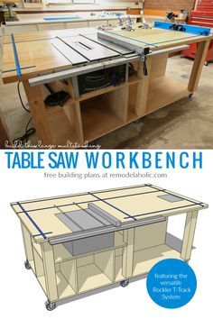 the table saw workbench is being built