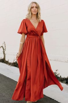 Satin Maxi Dress With Surplice Neckline For Summer, Summer Satin Belted Dress, Belted Satin Summer Dresses, Satin V-neck Belted Dress, Belted V-neck Satin Dress, Solid Satin V-neck Maxi Dress, Solid Color Satin Maxi Dress With V-neck, Satin V-neck Wrap Dress For Bridesmaids, Satin V-neck Bridesmaid Wrap Dress