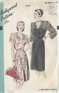 an old fashion sewing pattern for a dress