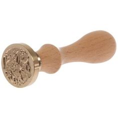 a wooden handle with a stamp on it