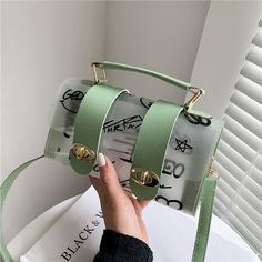 PVC Transparent Graffiti Messenger Small Sexy Handbags Shoulder Bags Pattern, Women Shoulder Bag, Purse Crossbody, Pretty Bags, Designer Handbag, Cute Bags, Womens Purses