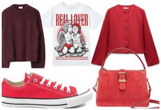 red Outfit | ShopLook Hypebeast Men, Red College, Red Day, Red Streetwear, Red Outfit, Red Suede, Jacket Buttons