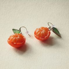 Mandarin Earrings Tangerine Jewelry Mandarin Jewelry Gift for - Etsy Clay Orange, Christmas Jewelry Diy, Quirky Earrings, Fruit Earrings, Orange Earrings, Jairzinho, Christmas Earrings