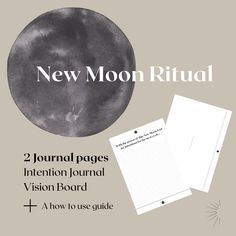 the new moon ritual journal is open and ready to be filled with information about how to use it