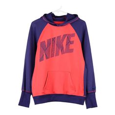 Vintage multicoloured Age 16-18 Nike Hoodie - girls large Sporty Multicolor Hoodie For Winter, Sporty Multicolor Winter Hoodie, Retro Fall Sports Hoodie, Retro Fall Hoodie For Sports, Retro Blue Hoodie For Fall, Blue Retro Hoodie For Fall, Blue Retro Long Sleeve Hoodie, Blue Long Sleeve Retro Hoodie, Retro Sports Hoodie For Winter