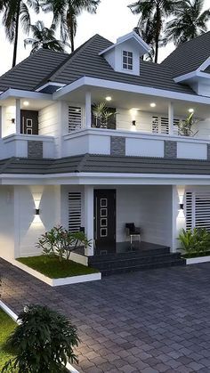 this is an artist's rendering of a two - story house in the tropical style