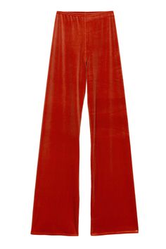 High waist pants in a stretch velvet. Elastic waistband and a slightly flared leg. Fabric is 90% polyester, 10% elastane. Ella is 6' tall, 35" bust, 26" waist, 36" hip, and is wearing a size S. Velvet Socks, Wide Jeans, Stretch Velvet, Linen Trousers, Linen Shorts, Tailored Trousers, Slim Jeans, Bottom Clothes, Fast Fashion