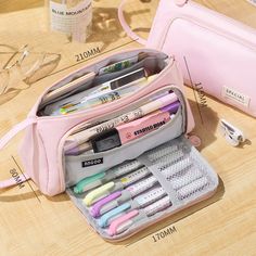 Large Stationery Organizer Pencil Case Pencil Case Ideas, Large Pencil Case, College Supplies, Stationery Organizer, Compartment Organizer, Cute Pencil, Ideas Videos, Stabilo Boss, Case Ideas